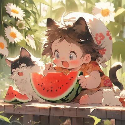 清凉吃瓜头像男动漫,夏日风情尽收眼底